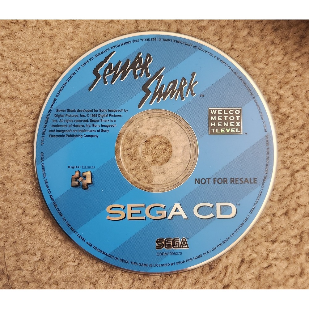 Sewer Shark (Sega CD, 1992) DISC ONLY